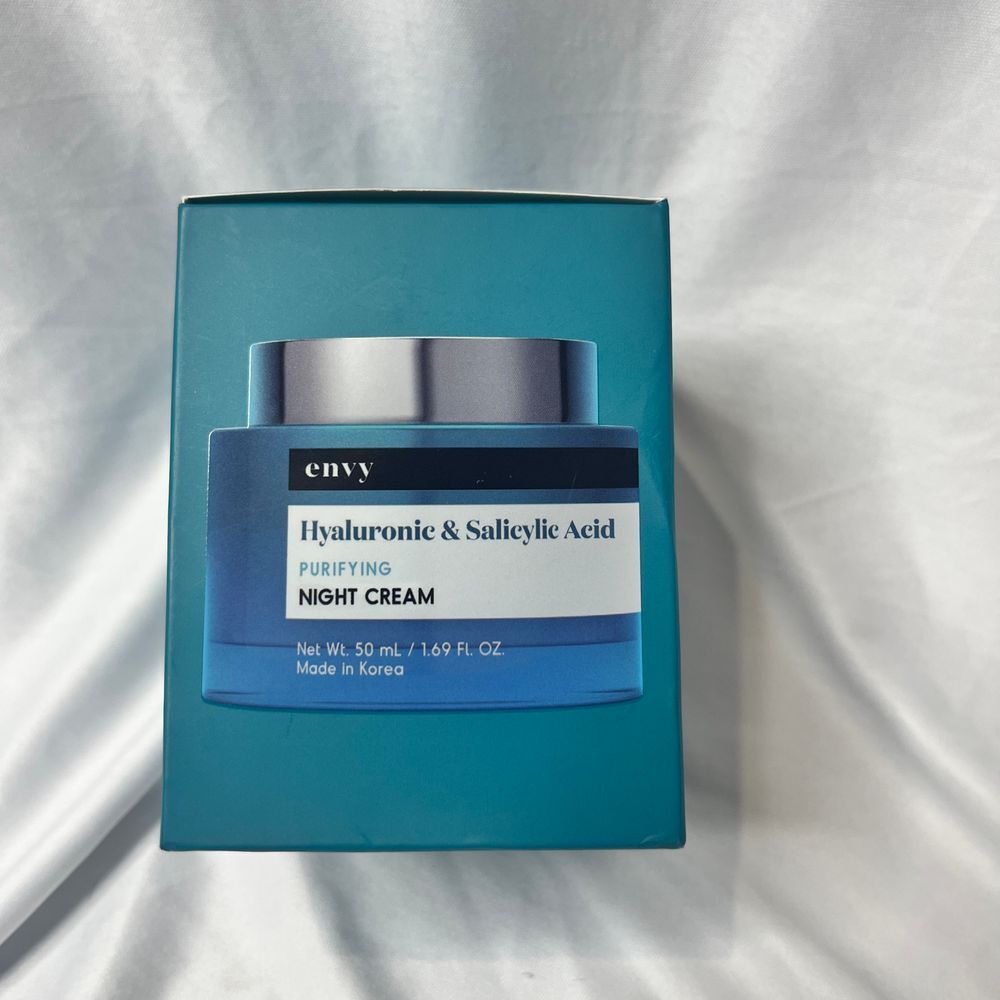 Envy Hyaluronic & Salicylic Acid Purifying‎ Night Cream Deep Hydration 50ml NIB - Picture 2 of 4